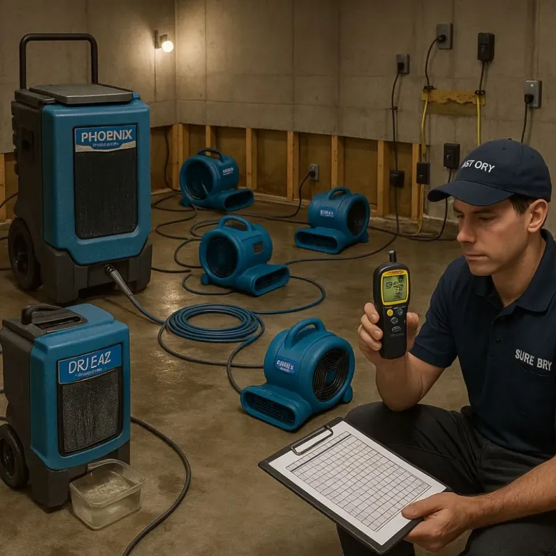 Structural Drying and Dehumidification process in Ahwatukee Foothills, AZ